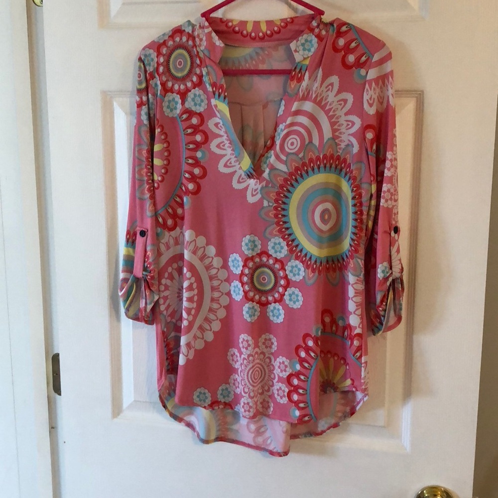 Pink patterned shirt